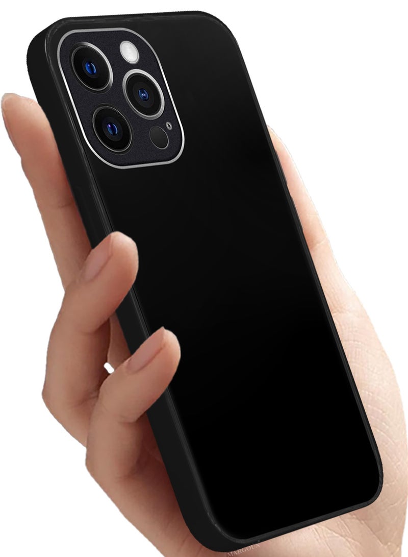 CATANES HiCool Glossy Hard TPU Case for iPhone 13 Pro Max - Full Coverage , Anti Finger Print , Anti Yellowing , Shockproof Slim Fit Design- Black - Image 4